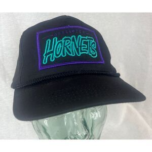 Vintage Charlotte Hornets NC NBA Black Snapback Hat